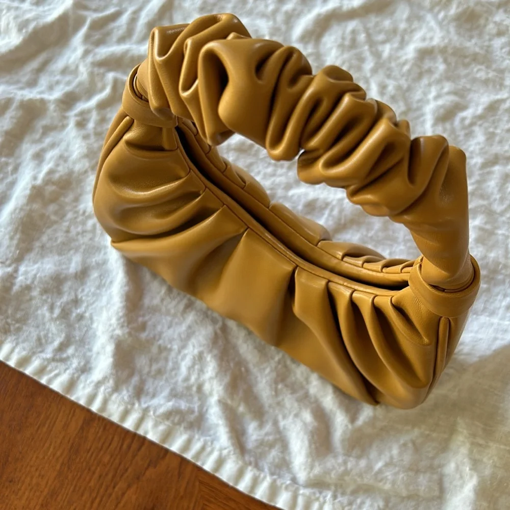 JW PEI Gabbi Ruched Hobo Handbag in Mustard Color “Beer” - Picture 3 of 6